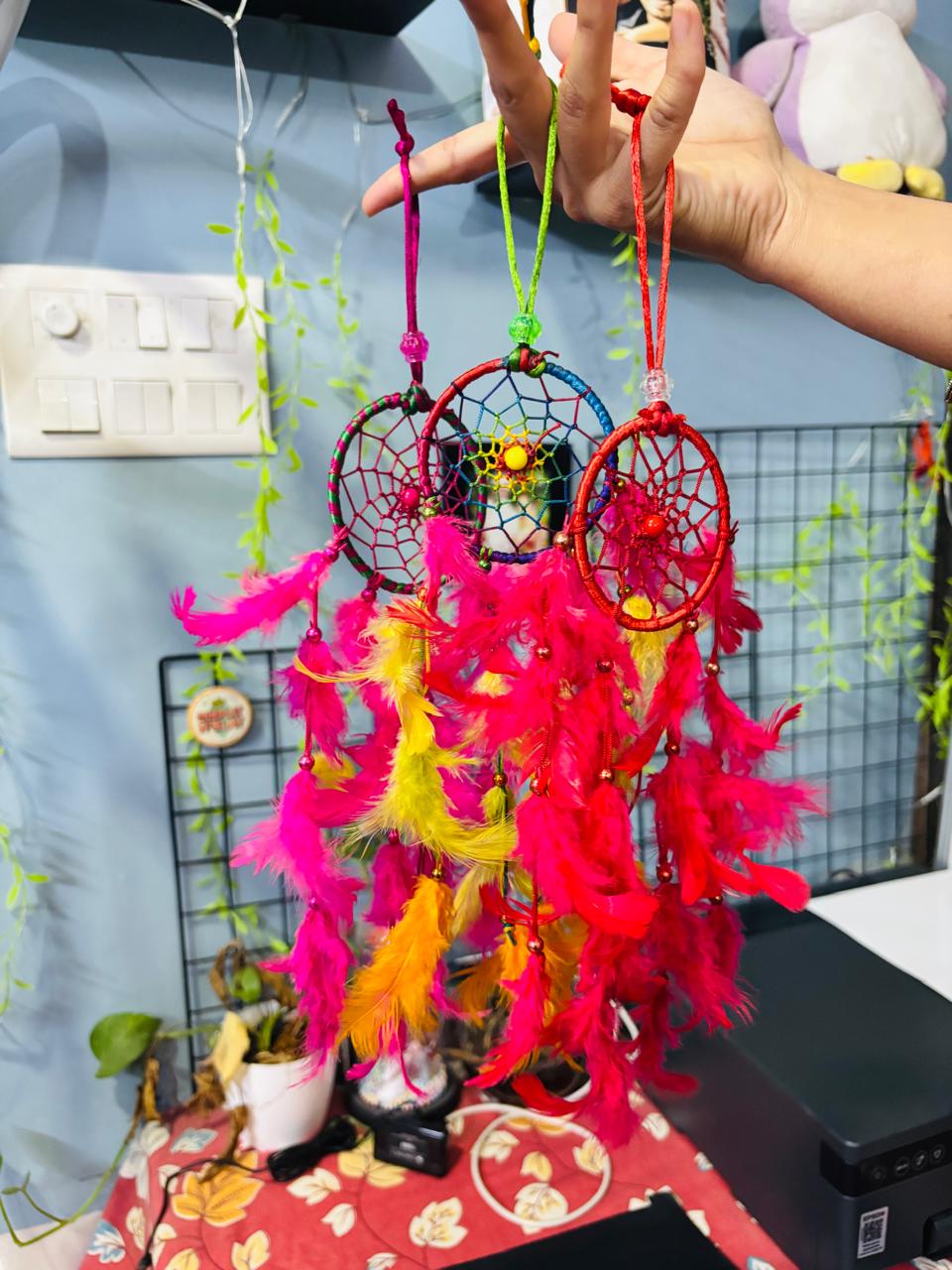 Colorful Dream Catcher – Boho Feather Wall Hanging for Positive Vibes