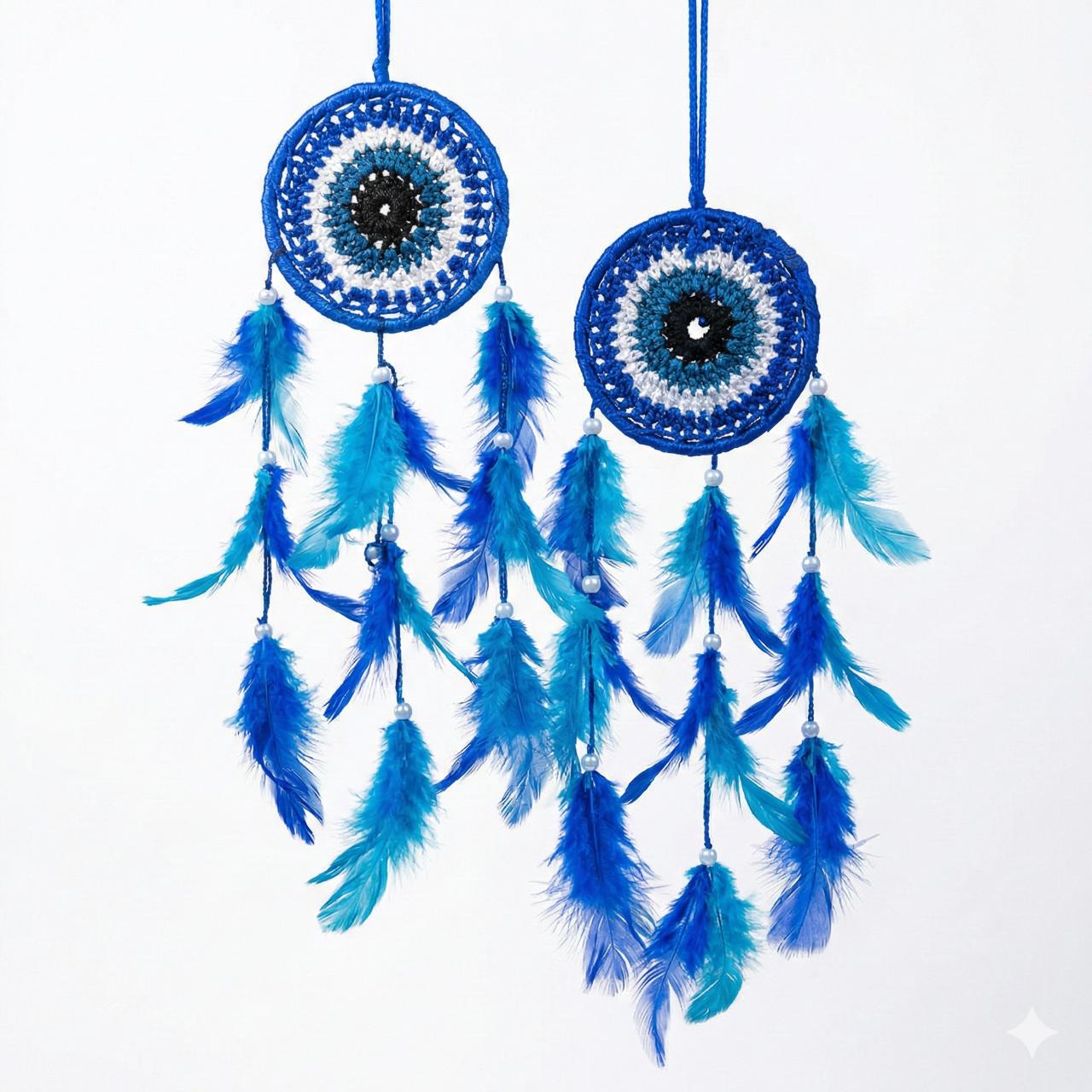 Evil Eye Dream Catcher – Protection & Positive Vibes Wall Hanging